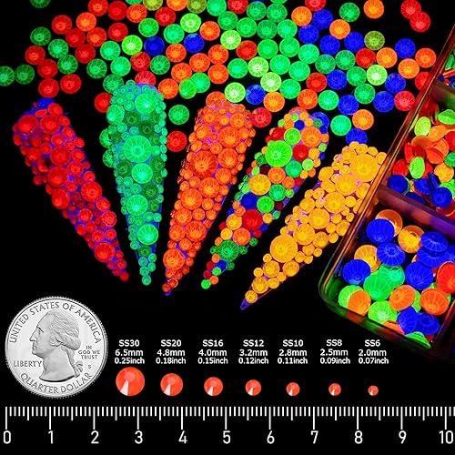 Miniatura 4 de BLINGINBOX Diamantes de imitación Hotfix, 1440 diamantes de imitación de fijación en caliente para manualidades, ropa, decoración, neón jacinto, SS16