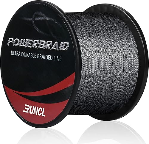 Miniatura 5 de RUNCL PowerBraid Línea de Pesca 4/8/9 Hebras, Línea de Pesca Trenzada 300/500/1000 Yardas - Tecnología de Tejido Sin Costuras, Tecnología de Verde