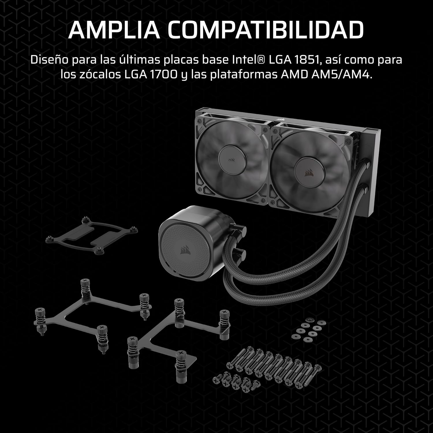 CORSAIR Nautilus 240 RS Refrigeración Líquida de CPU – 240mm AIO – Bajo Nivel de Ruido – Conexión Directa a la Placa Base – Intel LGA 1851/1700, AMD AM5/AM4 – 2X RS120 Ventiladores Incluidos – Negro 8