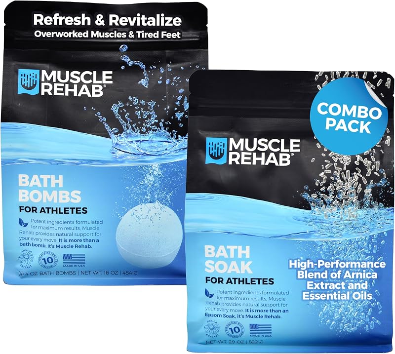 Muscle Rehab Banho de Imersão com Magnésio e Bombas de Banho, 45 oz