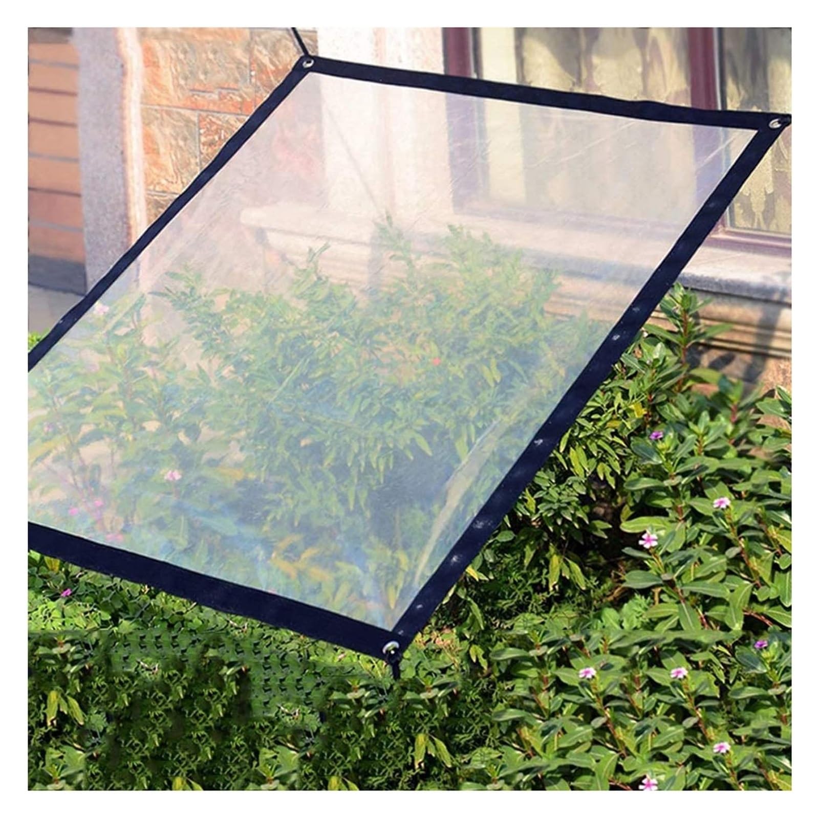 Bâche transparente 120g/m² imperméable de 3.8x9.7m pour meuble de jardin