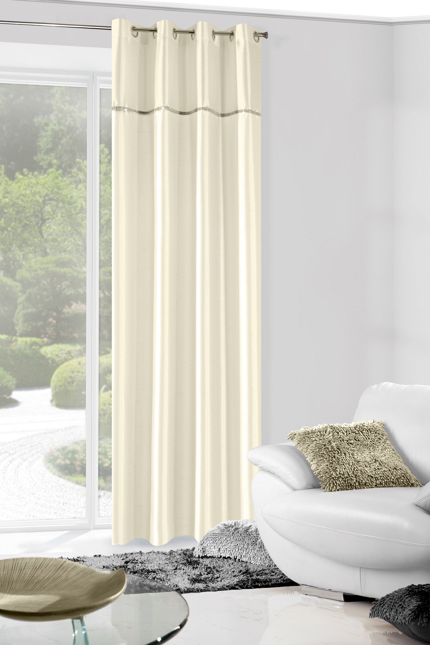 Eurofirany Satellite/TIARA3/K Beige Fabric Curtains 140 x 250 x 0.3 cm