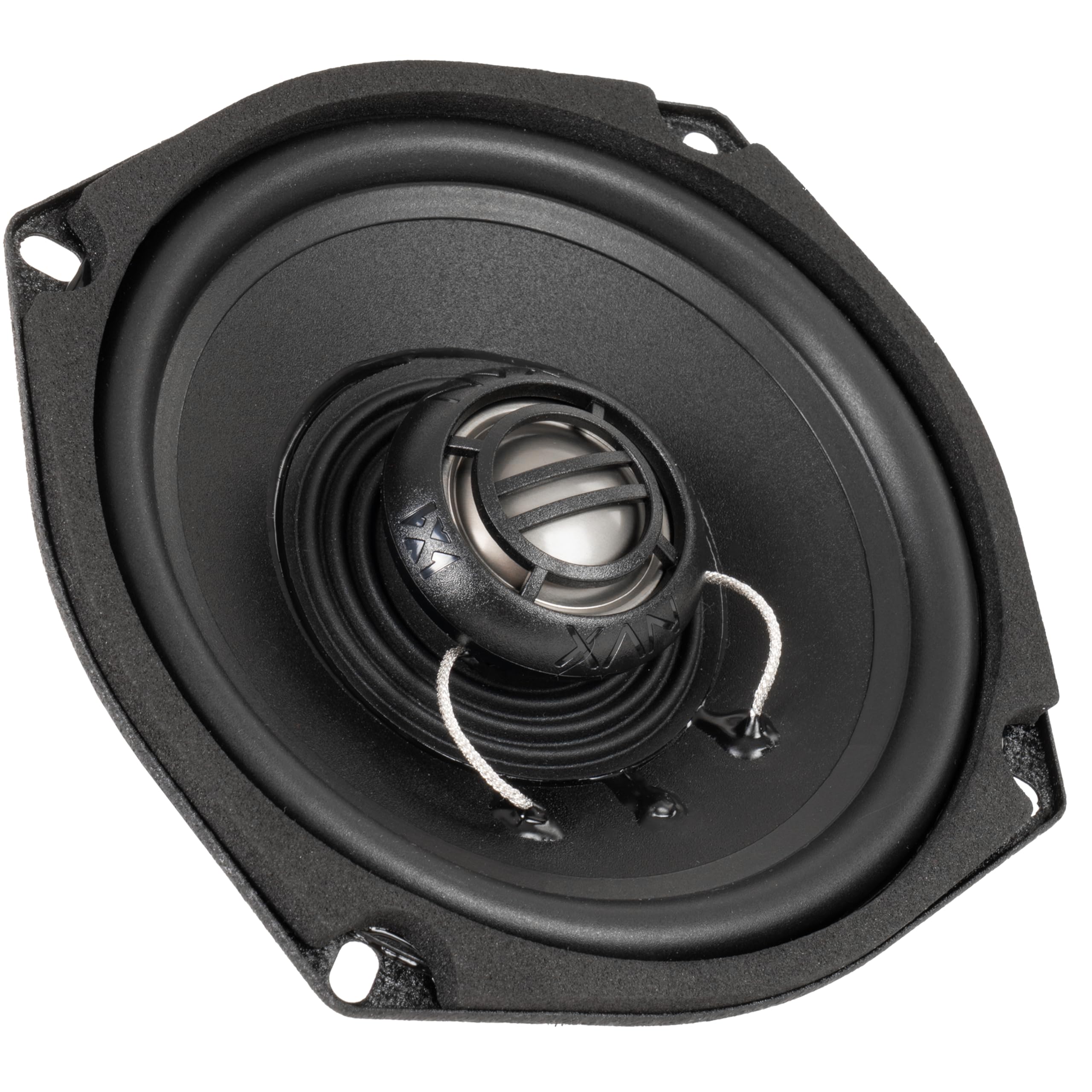 NVX® XFHD5R - Altoparlanti posteriori Tour-Pak per moto, picco da 13,3 cm, 600 W (300 W RMS), 2 Ohm, con tweeter in titanio da 1", impermeabili, aggiornamenti plug-and-play, compatibili con