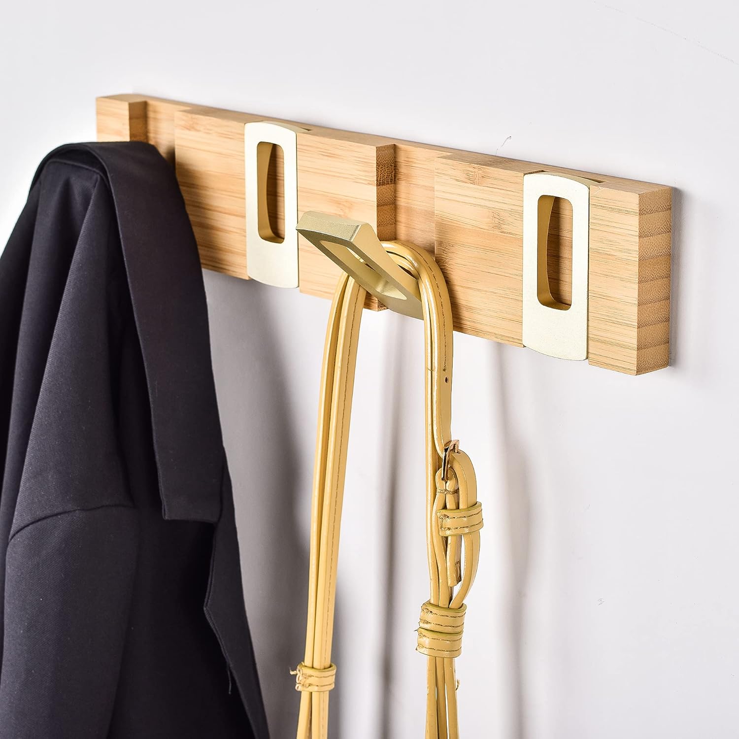 YOHOM 13.39 inch Coat Rack Wall Mounted Natural Finish