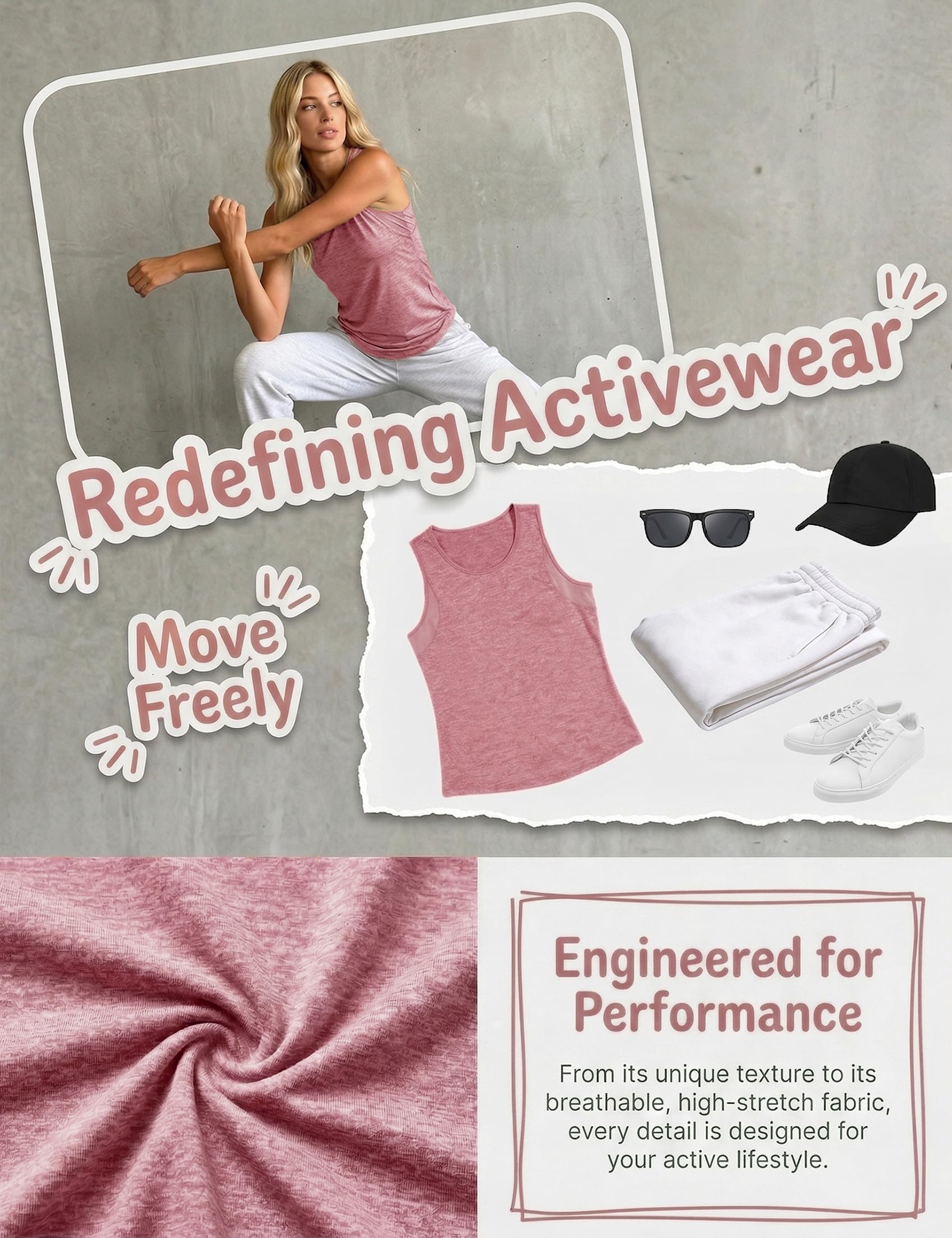 Wayleb Camiseta Deportiva Mujer de Tirantes sin Mangas con Malla Transpirable Ligera para Fitness Yoga Running S-3XL — view 6