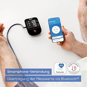 Beurer BM 48 Oberarm Blutdruckmessgerät Ein-Knopf-Bedienung mit App