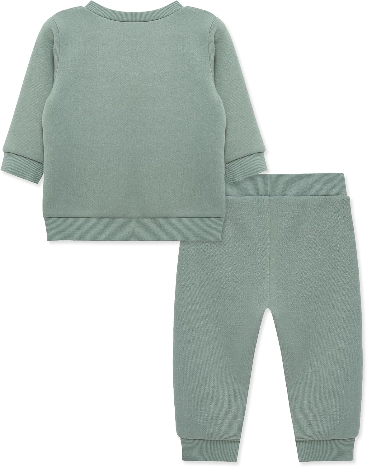 Little Me Simply Essential Solids Organic Cotton Blend Baby Boys' Fleece Sweatshirt and Pant Set, 12 Months to 4 Toddler - Image 2