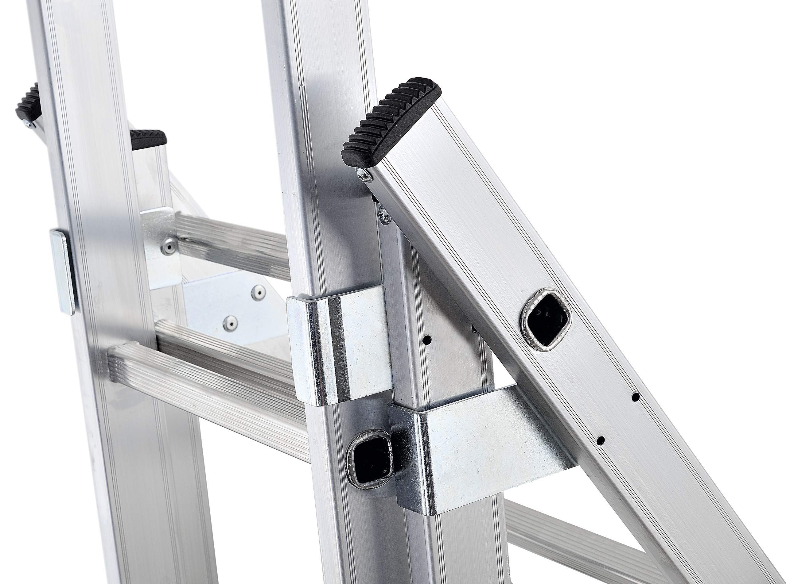 Maßstab A Drei Elemente aus Aluminium, verwendbar mit ausziehbare oder A Stativ. Fuß Stabilisierungsstange, Gelenk-Ausziehbare, Gelenk-Position A Geldbörse, Haken-Höheneinstellung, Sabotageschutz (Seil), Gerät ANTISFILO.