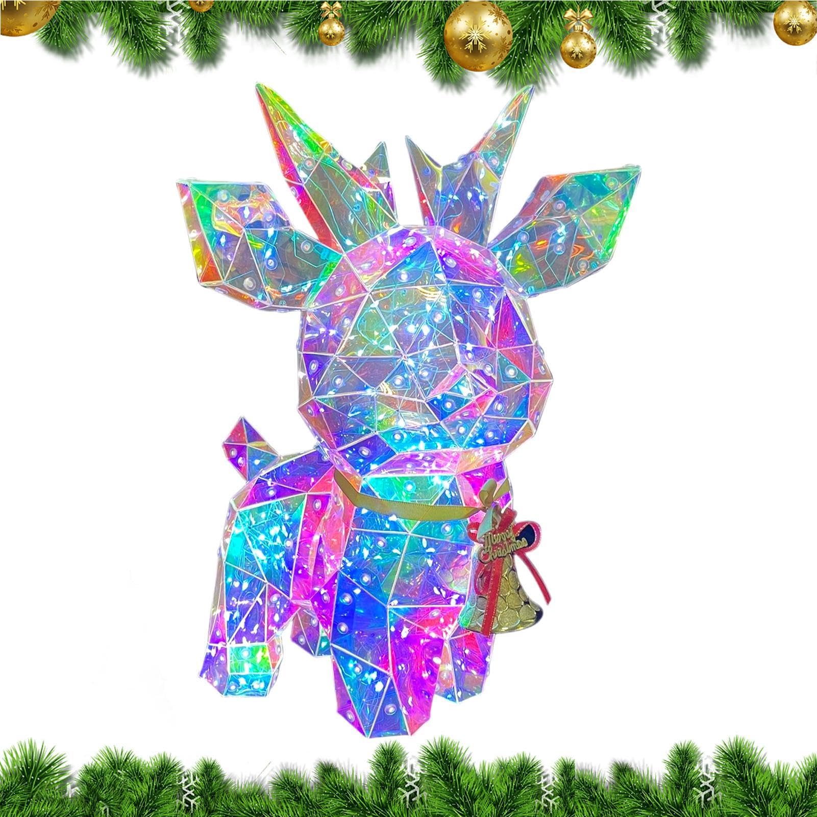 Renne Lumineux - Décoration de Noël - Élan de Noël - Figurine d'élan | lumineux à LED - Décoration de Noël à LED - Statue lumineuse pour bureau à domicile