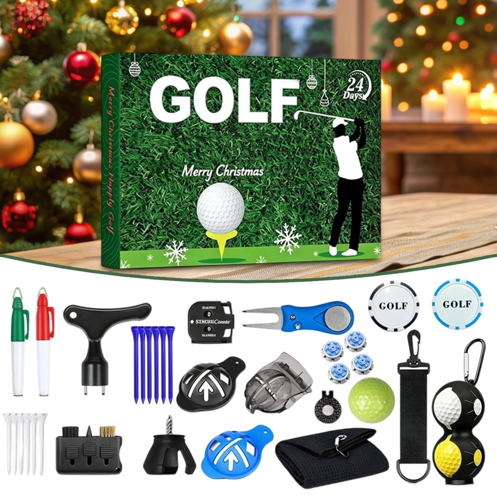 Weihnachts-Countdown Golfzubehör-Set mit Divot-Reparaturwerkzeug
