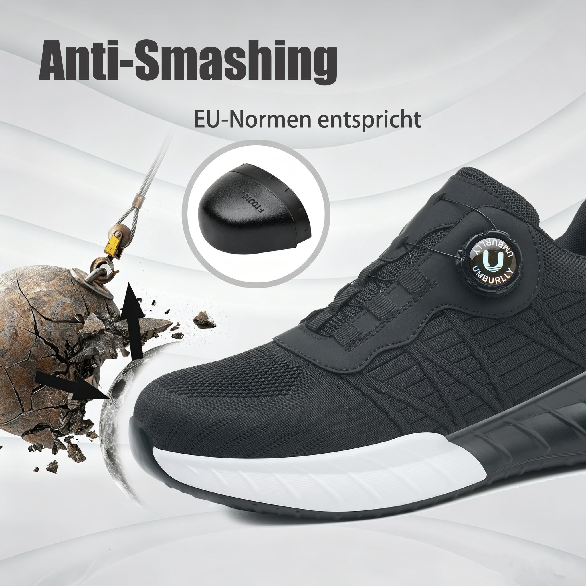 Zapatos de Seguridad para Hombre Mujer Ligeras Colchón de Aire Zapatillas de Trabajo con Punta de Acero Transpirable Antideslizantes