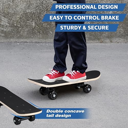 Vista 100 de Honoson Juego de 7 piezas de monopatín para niños pequeños, rodilleras, coderas, muñequeras