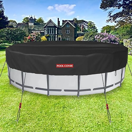 Miniatura 6 de Cubierta redonda de piscina de 10 pies, cubiertas solares para piscina sobre el suelo, piscinas enterradas y bañera de hidromasaje con diseño de
