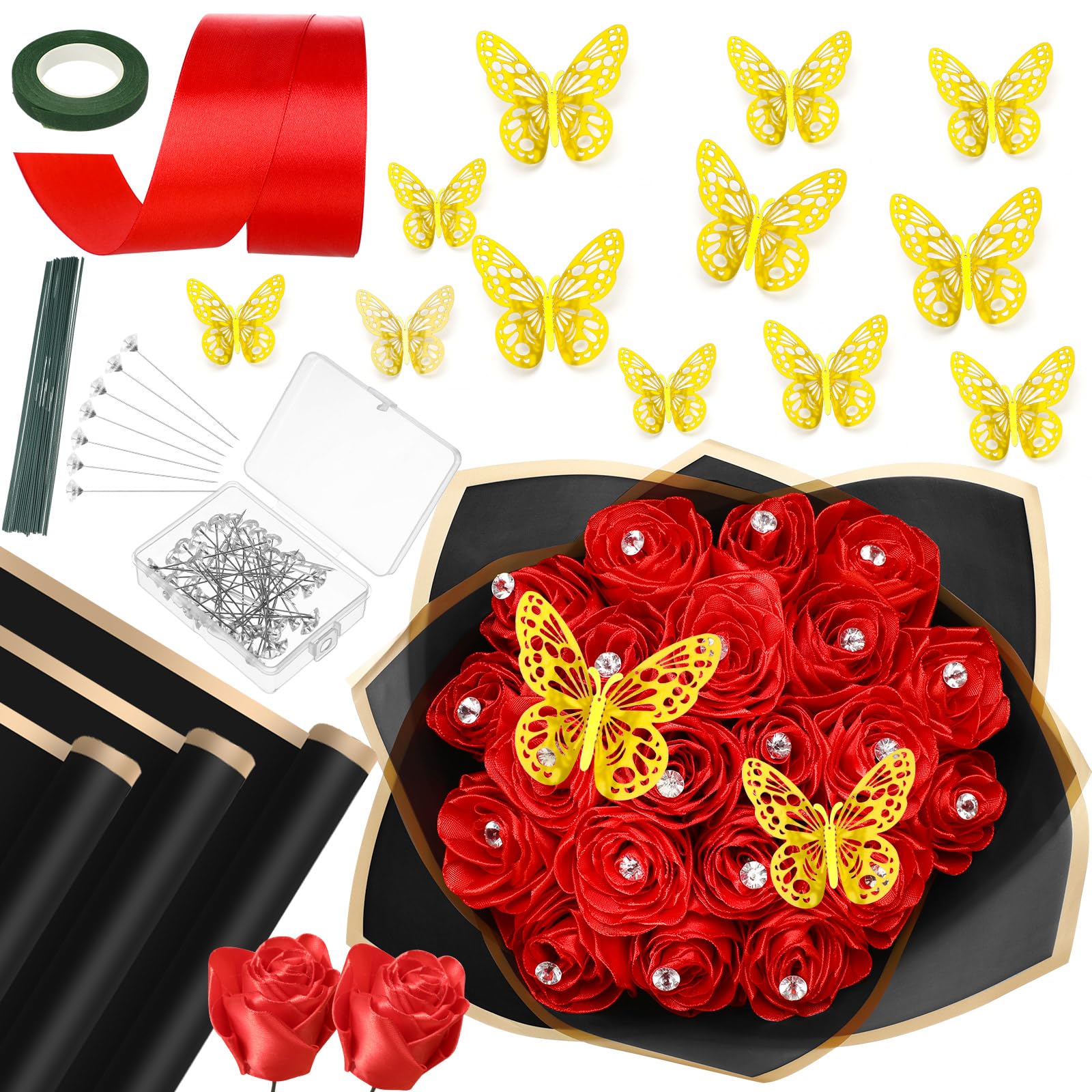 Amazon.com: ReliThick 135 Pcs Mother's Day DIY Artificial Rose