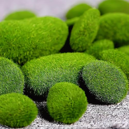 Miniatura 8 de LJY 12 piedras artificiales de musgo artificiales de varios tamaños para arreglos florales, jardines de hadas, terrarios y manualidades