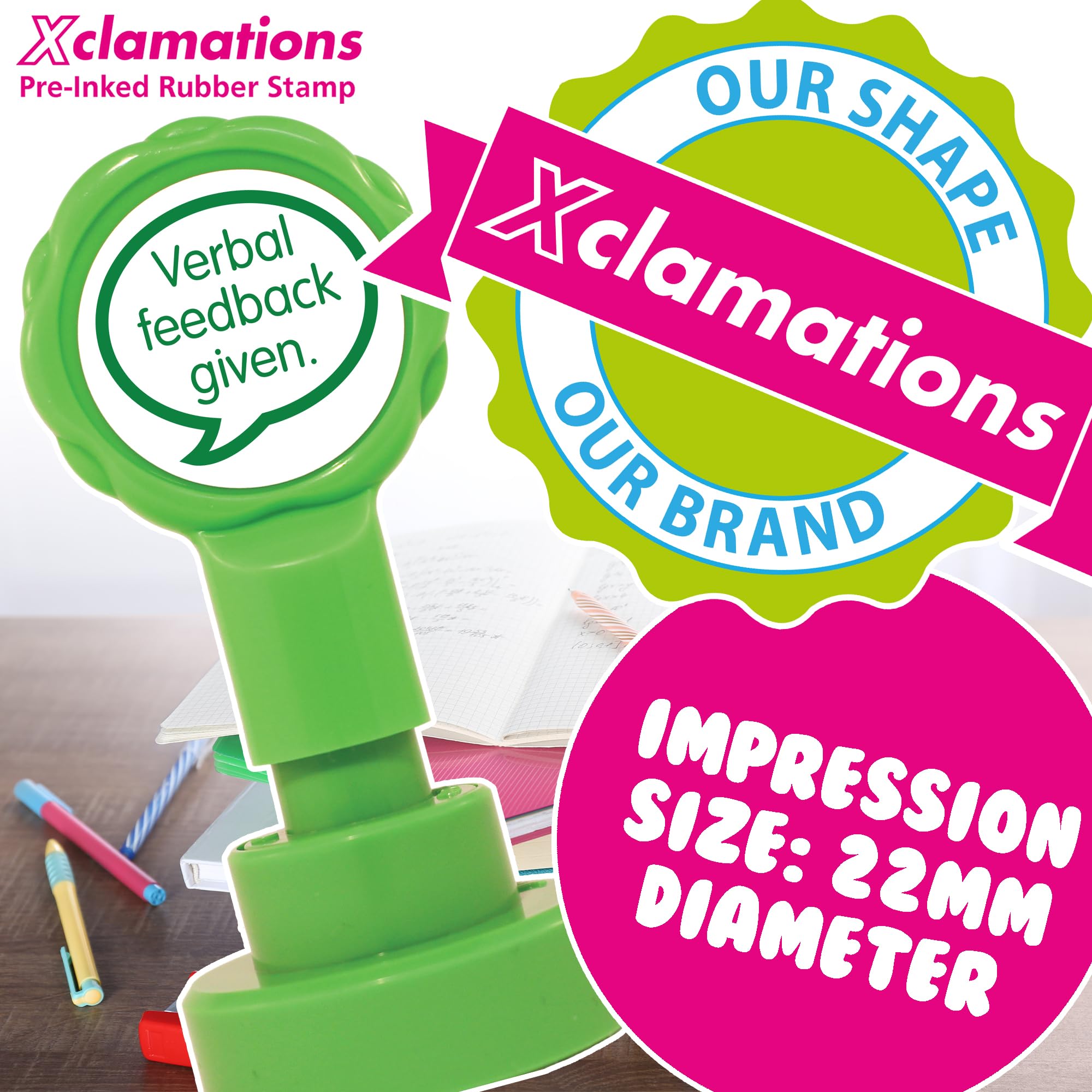 Xstamper Xclamations Smiley Face Teacher Stamp (Impression Size