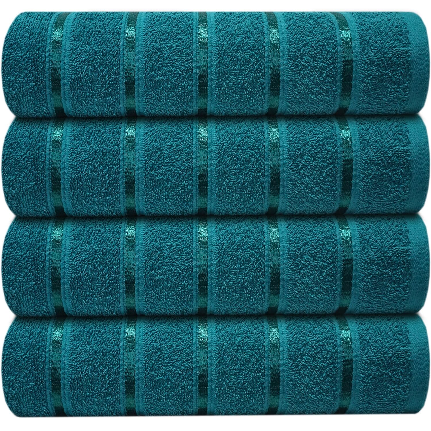 Casabella 4 Pk Bath Sheet Towel Set 80x140 cm-Luxury 100% Cotton, Highly Absorbent & Hotel Quality Towel-Extra Large Bath Towels, Super Soft Bathroom Towels Set of 4 Jade Jumbo Bath Sheets