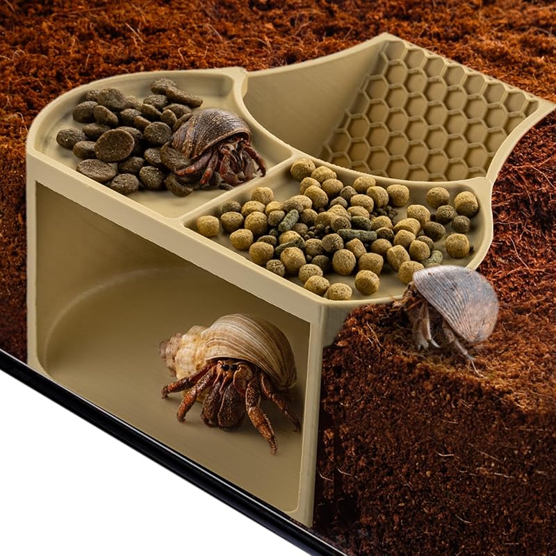 Esconderijo para Caranguejo-Ermitão com Rampas Texturizadas e 2 Tigelas de Alimentação HERPDEN HCcave