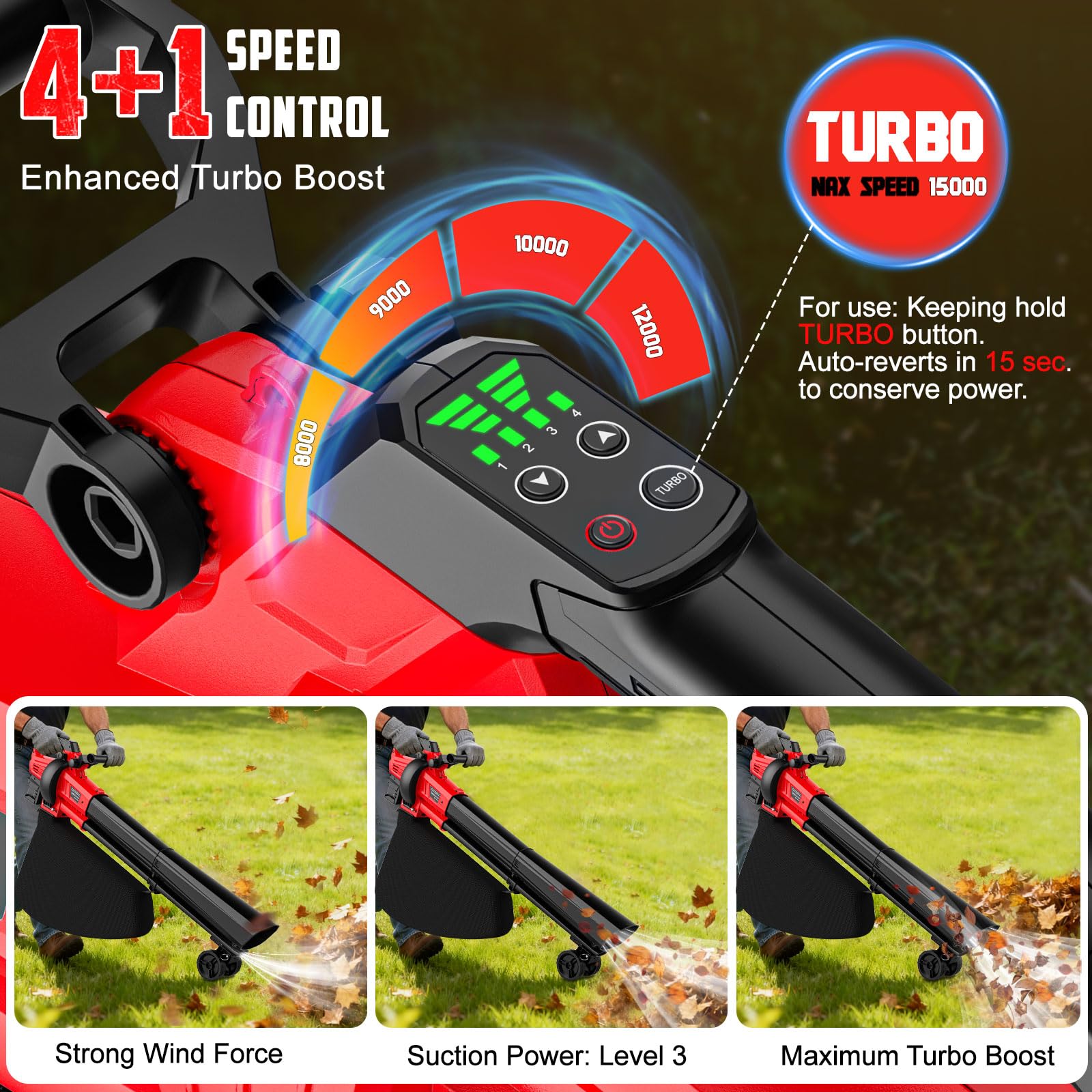 Aspirateur à feuilles 3 en 1 sans fil avec sac compatible avec batterie Milwaukee 18 V, broyeur de feuilles électrique et aspirateur à feuilles avec sac de 40 L, souffleur à feuilles portatif pour