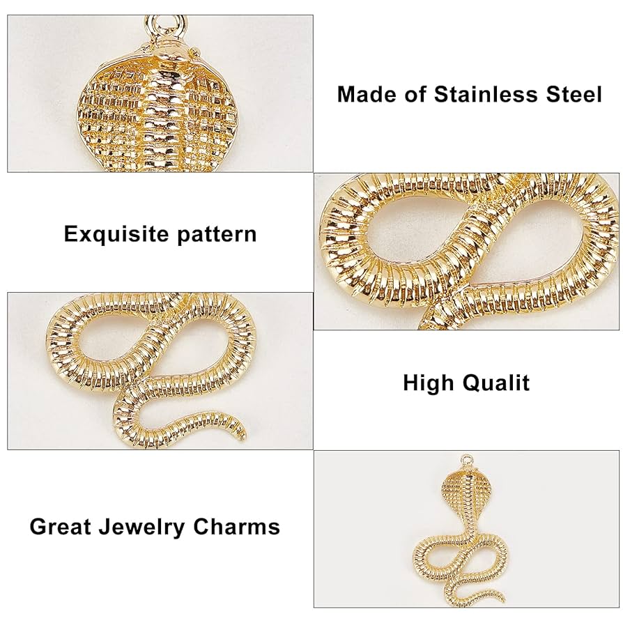  へびチャーム Amazon | SUNNYCLUE 12個6種 蛇 チャーム へび ペンダント 接続