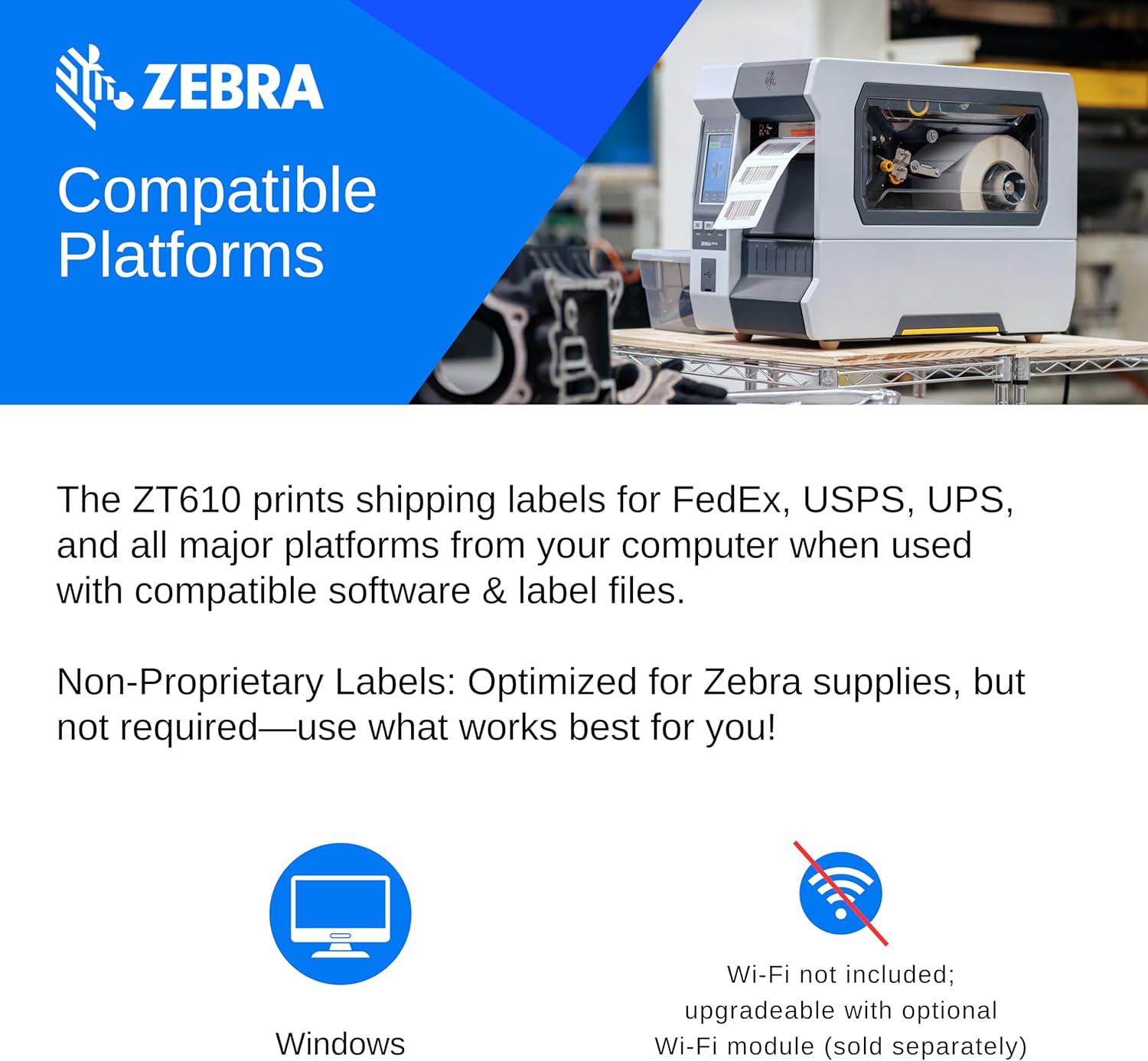 Genuine ZT620 Thermal Printer - ZT62063-T010100Z