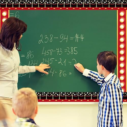 Miniatura 6 de 72 piezas de cinta de película de noche de cine para fiesta marquesina roja borde recto decoración de carrete de película para aula tablones de