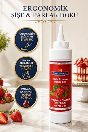 SIMONELLI CHOCOLATE Çilek Aromalı Dekor Sos 750 G