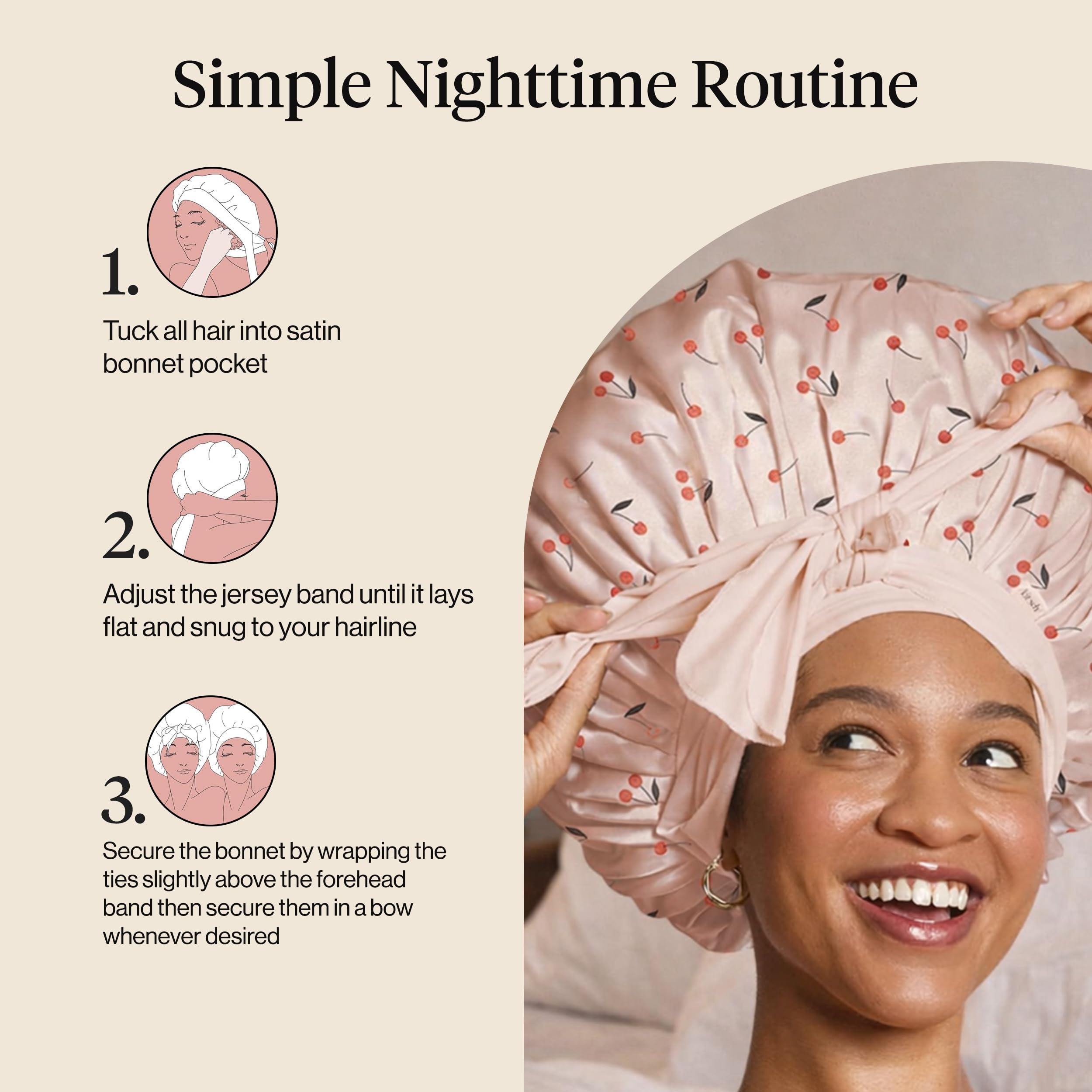 Kitsch Satin Bonnet for Sleeping - Softer Than Silk Bonnet for Sleeping Women