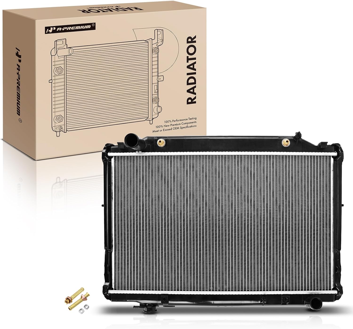 A-Premium Engine Coolant Radiator with Transmission Oil Cooler Compatible with Toyota Land Cruiser 1993-1997 & Lexus LX450 1996-1997 Automatic Trans. Replace# 1640066040, 1640066081