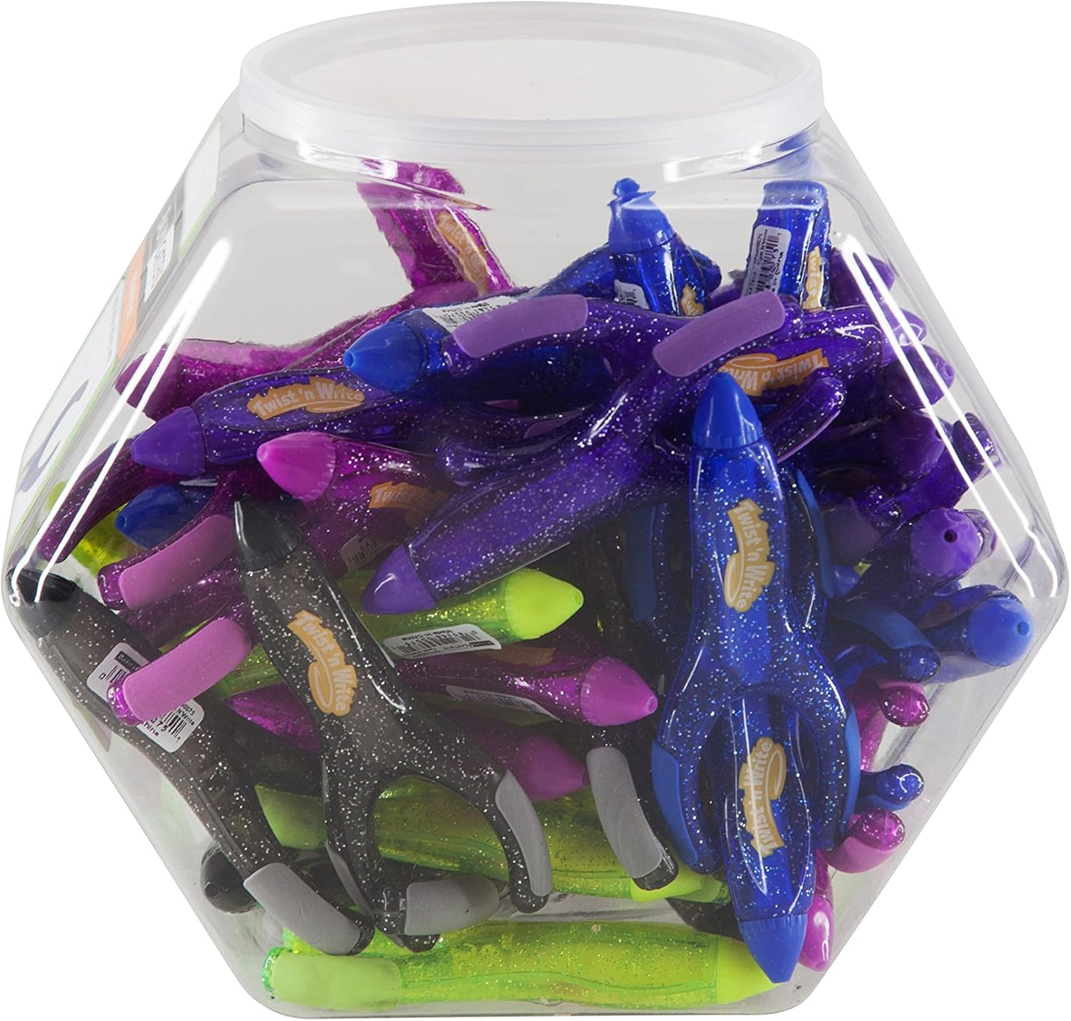 PenAgain Twist 'n Write Hexagonal Tub Display of 48 Arthritis Ehlers Danlos Syndrome ASSORTED Colors (00079)