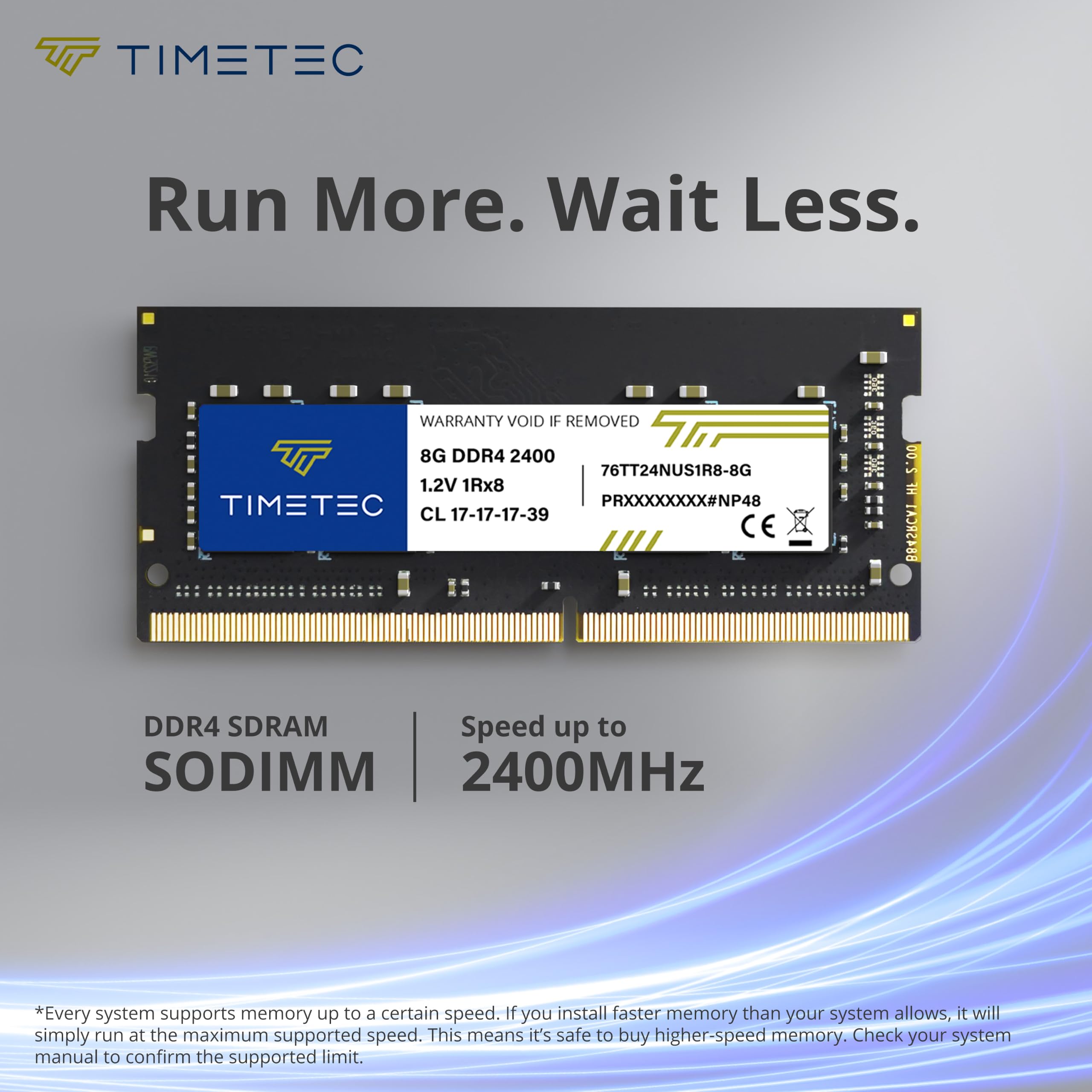 Timetec 32 Go KIT(4x8Go) DDR4 2400 MHz (PC4-2400T) PC4-19200 SODIMM – Non-ECC sans Tampon, 260 Broches, 1,2 V, CL17, Module de mémoire pour Ordinateur Portable, Mini-PC et Ordinateur Tout-en-Un