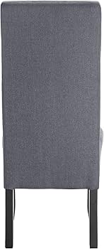 WOLTU Set van 2 eetkamerstoelen met linnen beklede keukenstoelen massief houten poten, lichtgrijs BH106hgr-2