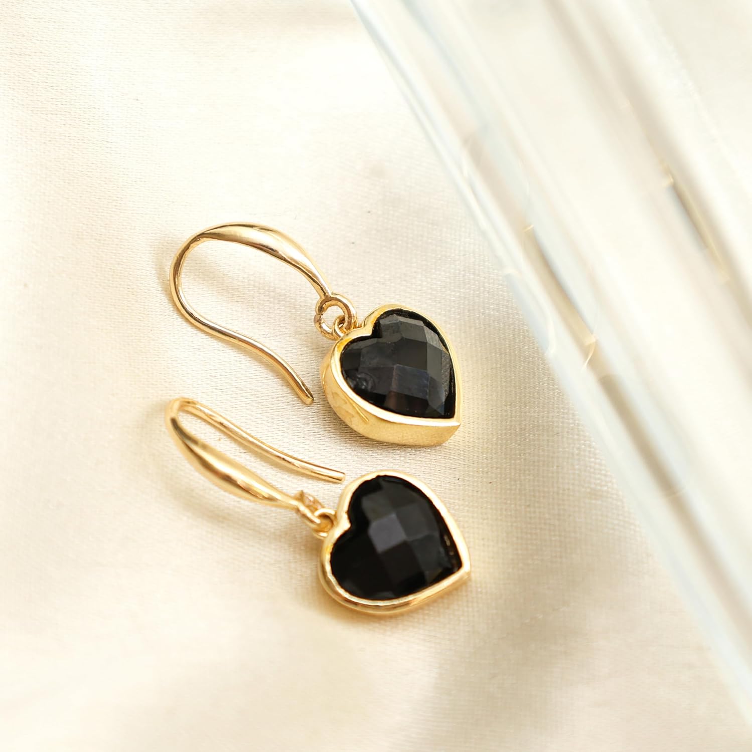 Gempires Heart Drop Earrings for Women – Gold Plated Dangle Gemstone Jewellery | Lightweight, Handmade, Hypoallergenic Gifts - Image 7