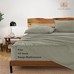 1000 Feuilles de lit de comte de fil pour King Size - Argent mélange de coton égyptien, feuilles de poche profondes, Sateen Weave, qualité de l'hôtel