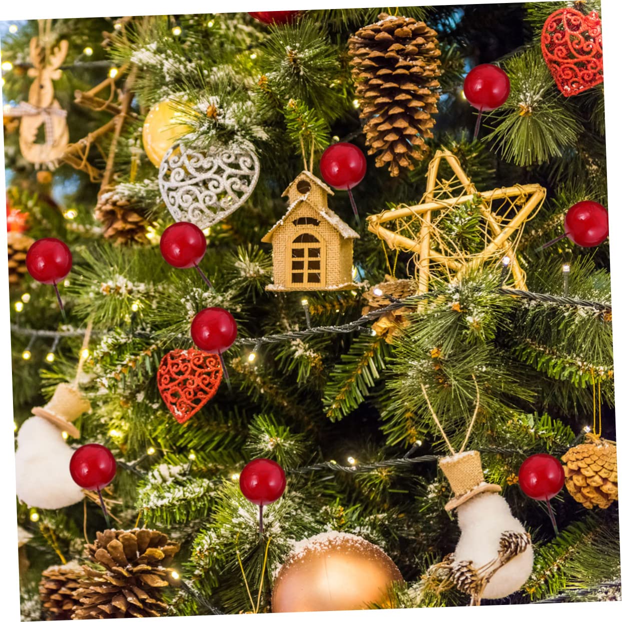 12 Branches Artificielles Dorées Pour Décoration Noël - DIY Sapin, Couronne, Couleur Chaude - 4