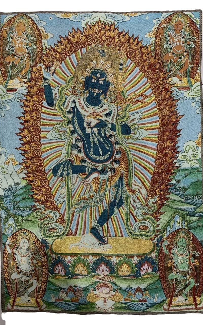 Thangka jedwabny haft buddyzm tybetański szczęśliwy budda feng shui tangka wiszący na ścianę do wystroju domu gobelin medytacja