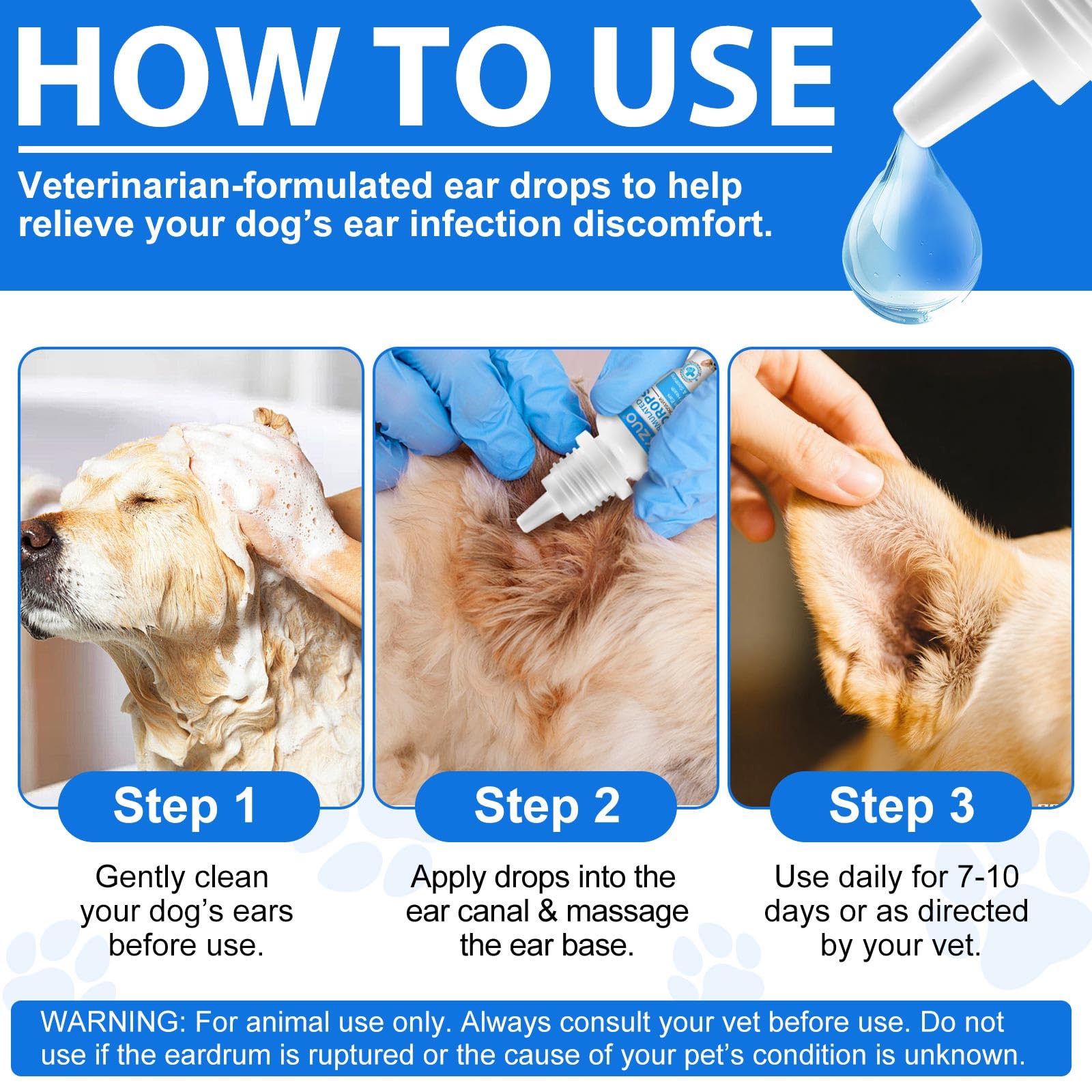 Dog Ear Infection Treatment, Dog Ear Drops with 1% Hydrocortisone for Dog, for Dog Yeast Infection, Soothe Itching, Redness, & Swelling - Vet Recommended - image 6
