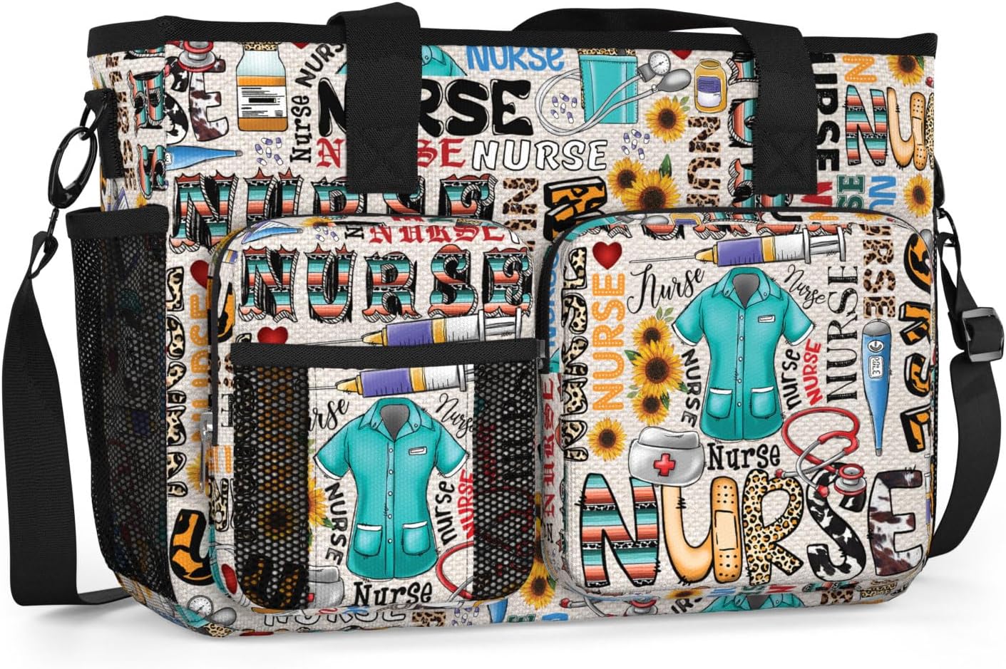 Nurse Bag for Work, Nursing Tote with Zipper Pockets, Laptop Organizer, Medical Supply Carry, RN LPN CNA, Student Gift Women