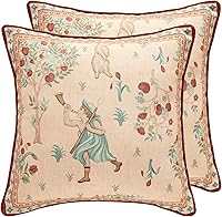 Vista 15 de patdrea Fundas de almohada de diseño floral vintage para sofá, fundas de almohada de lino marrón amarillo con patrón de pájaro y rosa, cojín