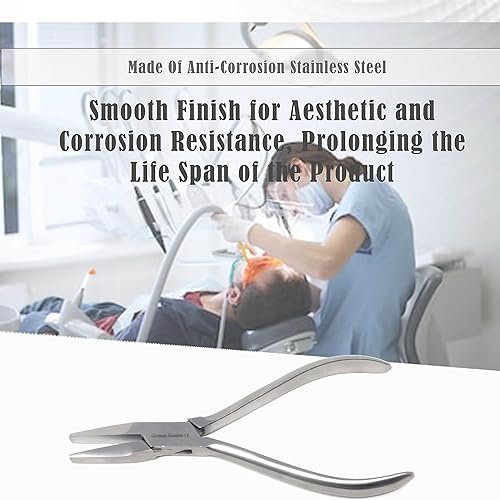 Miniatura 3 de Alicates de doblado de alambre de ortodoncia de acero inoxidable alemán prémium (alicates de punta plana)