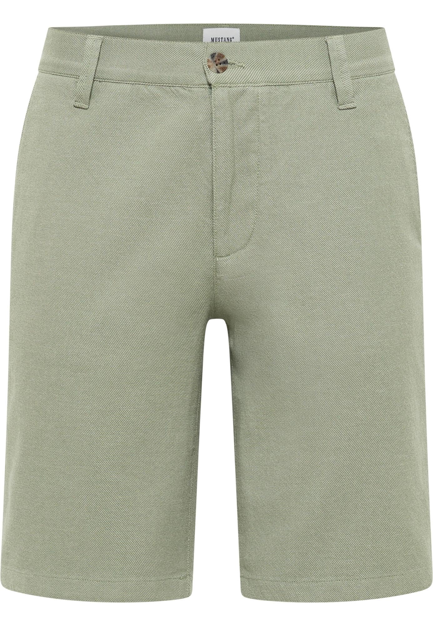 Mustang Pantalones Cortos Chinos Brad para Hombre, Color Verde Melange Zig Zag 6548, 24
