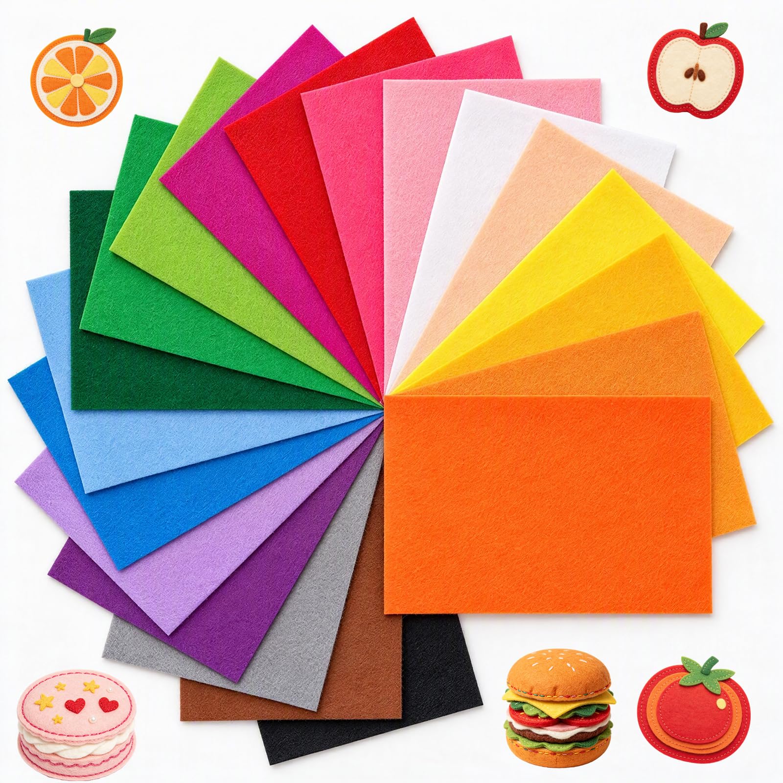 Qzma 20 Pcs Felt Sheets 8" x 12" Felt Fabric Squares for Craft