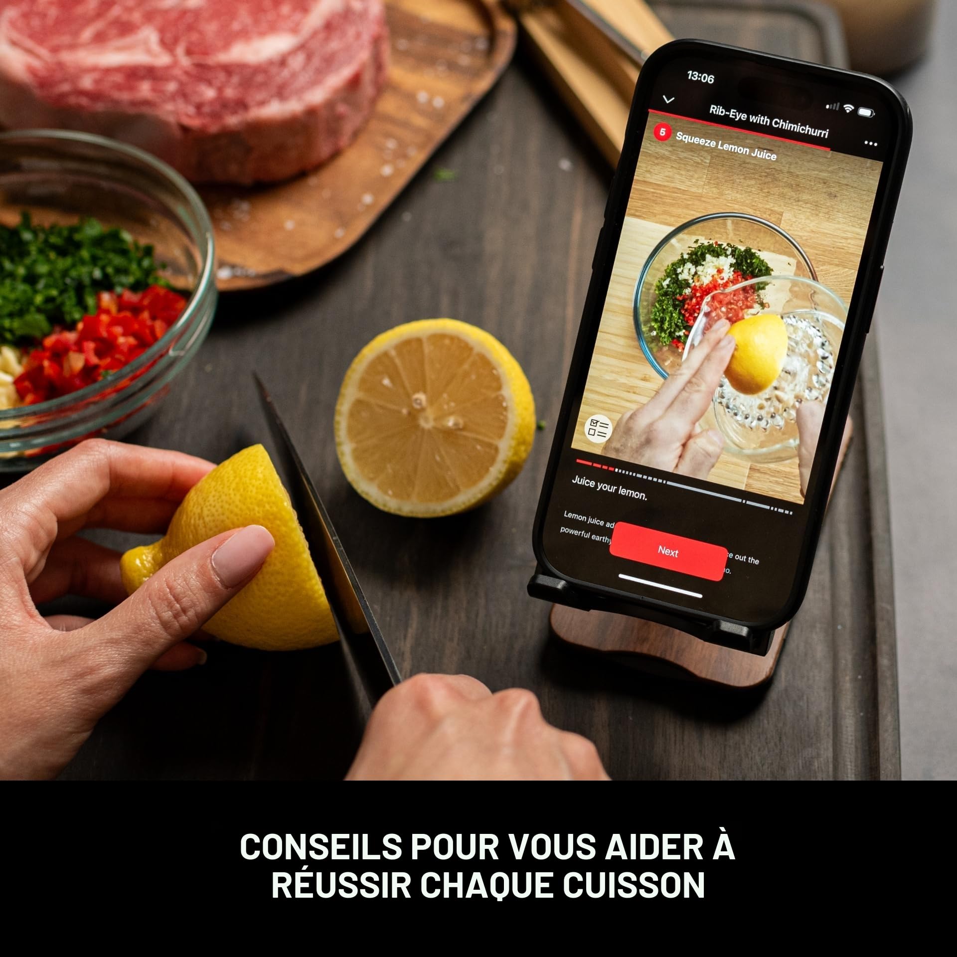 MEATER Plus Thermomètre à Viande Intelligent Sans Fil Bluetooth WiFi Jusqu'à 50m