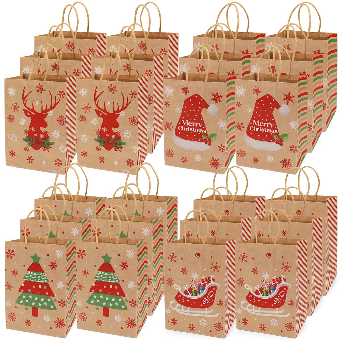 Cabilock 24pcs Christmas Gift Boxes Festive Paper Boxes For Candy
