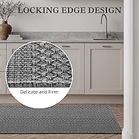 Vista 4 de Tapete para puerta de entrada interior, 2 x 3 pies, lavable a máquina, bohemio, antideslizante, diseño vintage, apto para mascotas, fibra sintética