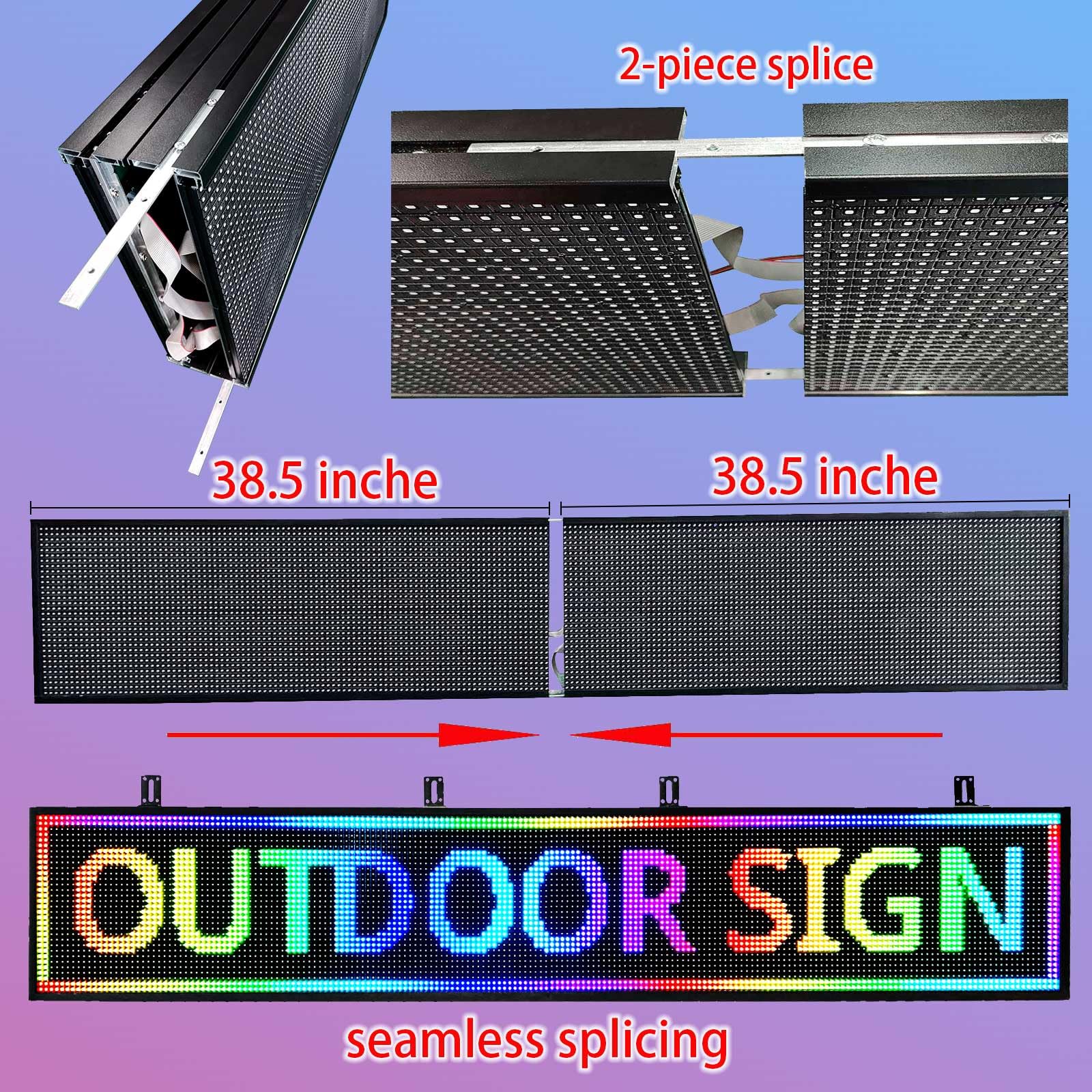 P10 - Letrero LED programable de desplazamiento para negocios, pancarta personalizada para publicidad al aire libre, señal digital abierta, pantalla LED, tablero de mensajes, control WiFi, letrero de