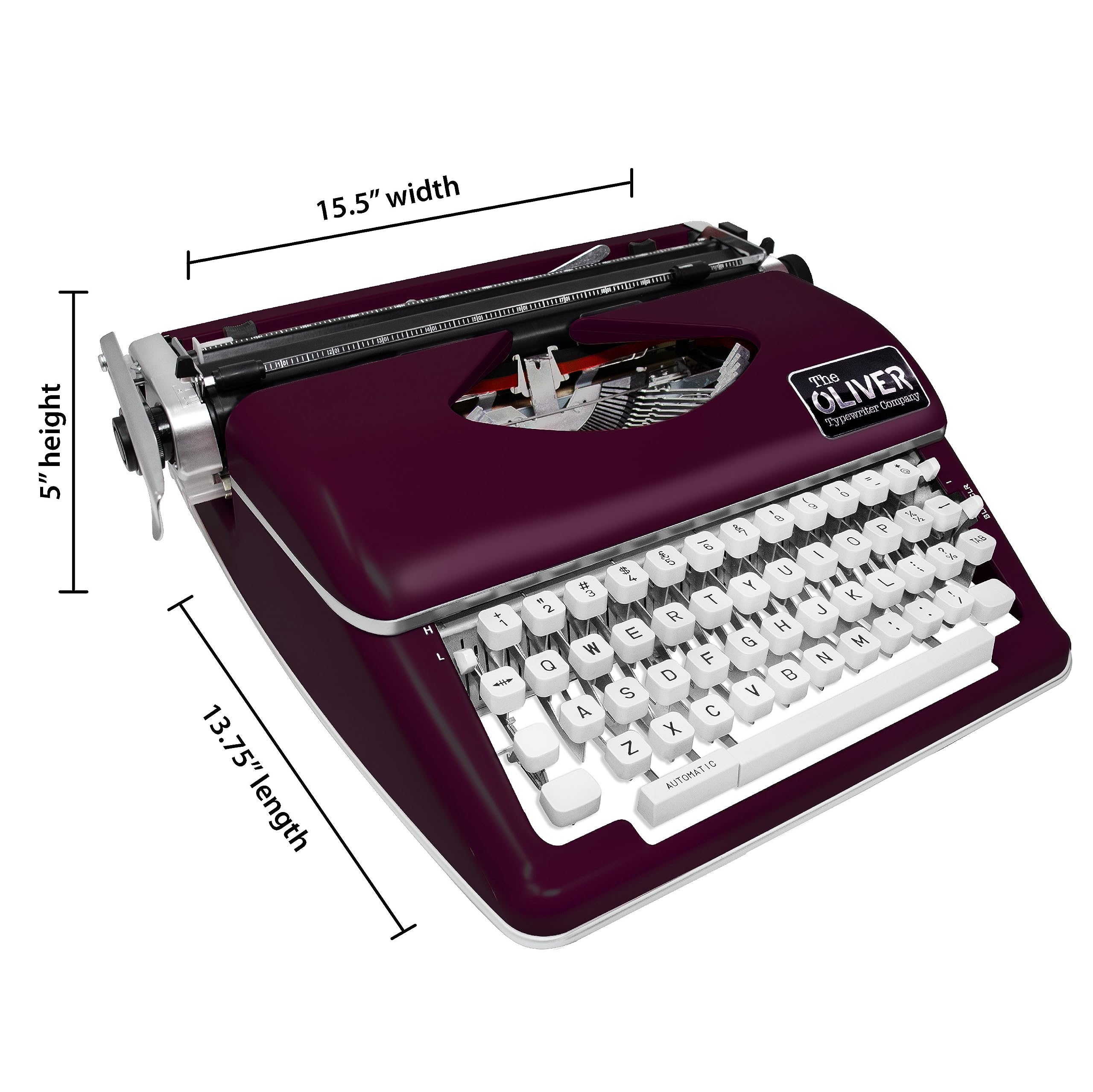 The Oliver Typewriter Company Timeless Manual Typewriter, Burgundy