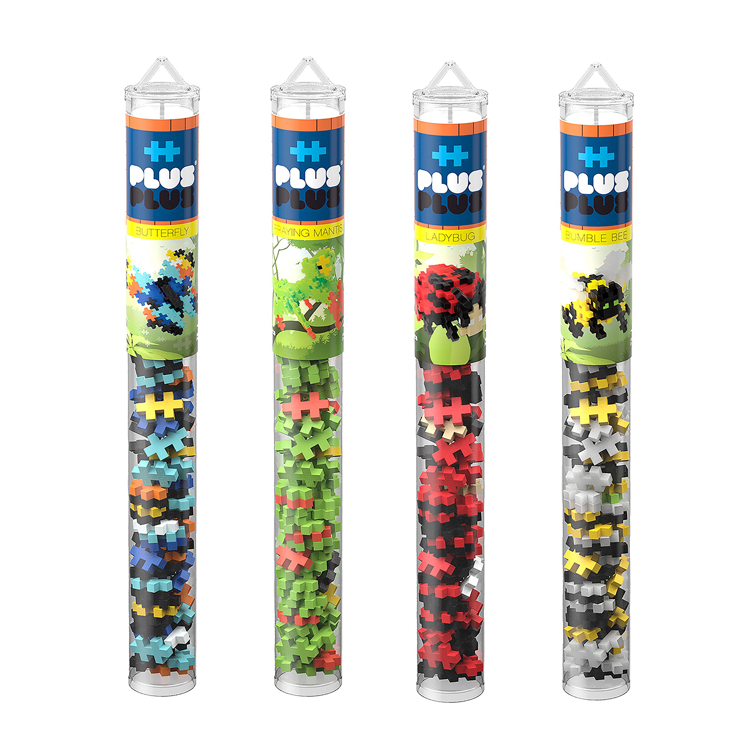 PLUS PLUS - Insect 4 Piece Playset Bundle, 70 pc Tubes - Construction Building Stem/Steam Toy, Interlocking Mini Puzzle Blocks for Kids