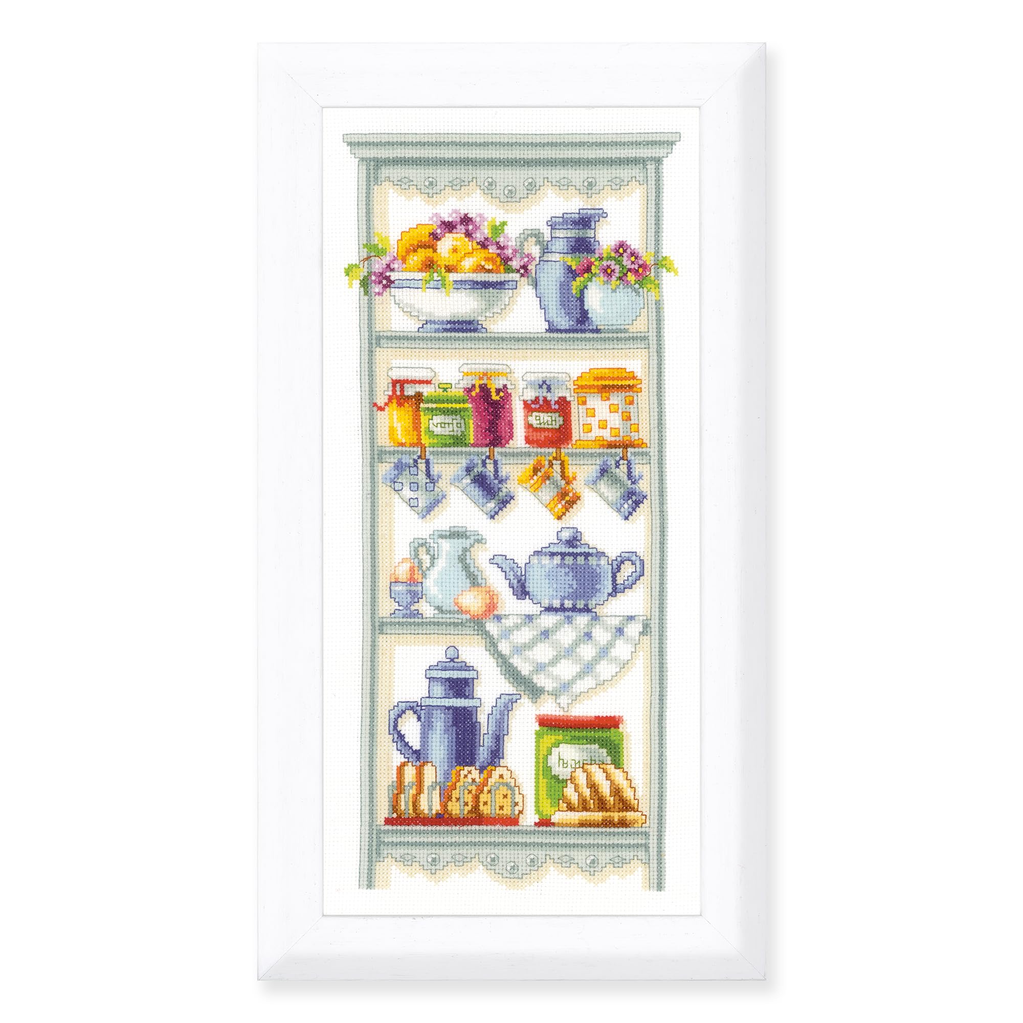 Minerva Counted Cross Stitch Kit Kitchen Shelf Vervaco Pn-0021710
