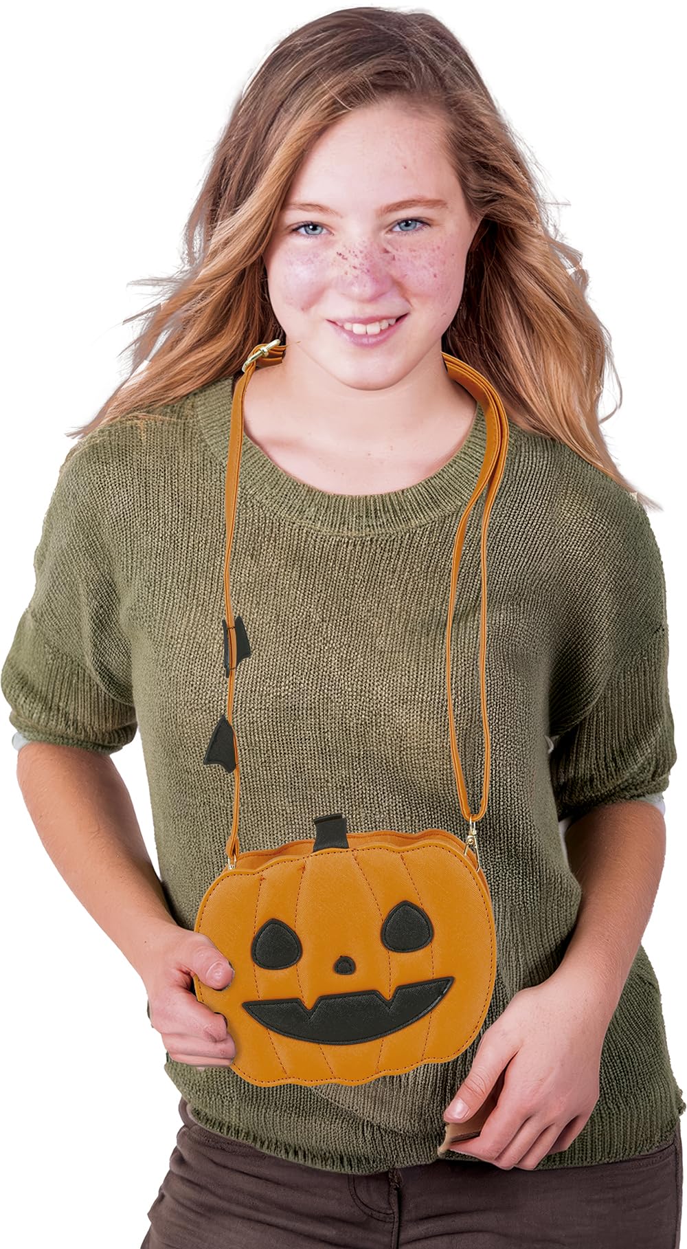 FIESTAS GUIRCA | Black Pumpkin Bag (7.9x7.1 in) - Halloween and Fancy Dress Accessory - Ideal for All Users - Party and Celebration Complement - Black